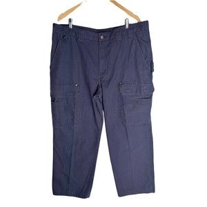 Duluth Trading Cargo Pants Mens 40 X 29 Navy Blue Pockets Thick Cotton